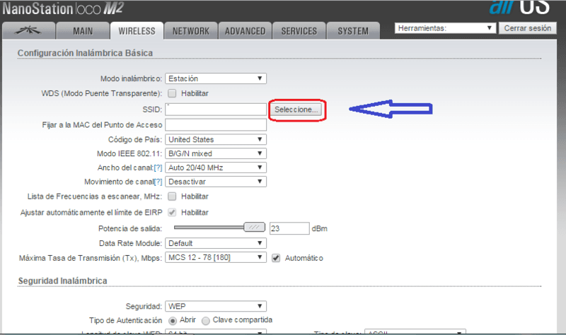 Menú inalámbrico para seleccionar AP, url de la imagen: https://i.imgur.com/wwzwKTO.png